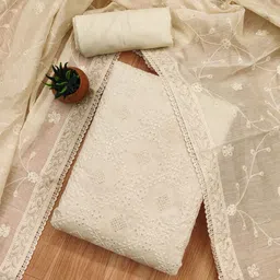 KALINI Floral Embroidered Sequinned Unstitched Dress Material-image-62