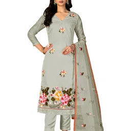 MANVAA Floral Embroidered Unstitched Dress Material-picture-32