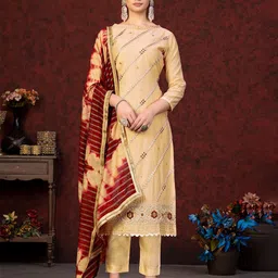 KALINI Ethnic Motifs Embroidered Unstitched Dress Material-picture-18