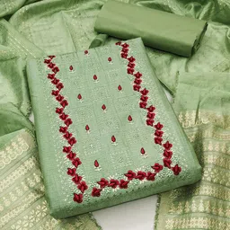 KALINI Ethnic Motifs Embroidered Unstitched Dress Material-image-89