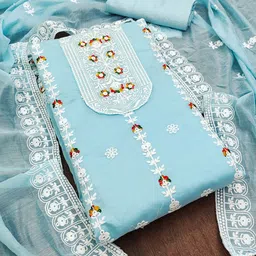 SHADOW & SAINING Floral Embroidered Unstitched Dress Material-picture-19