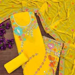 Panzora Embroidered Unstitched Dress Material-picture-22