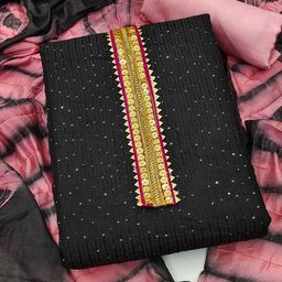 MANVAA Sequin Embellished Pure Cotton Unstitched Dress Material-picture-33