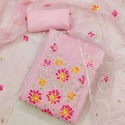 Panzora Floral Embroidered Sequinned Unstitched Dress Material-picture-38