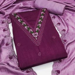 Peachmode Embroidered Unstitched Dress Material-picture-9
