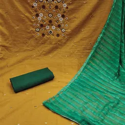 KIMISHA Floral Embroidered Unstitched Dress Material image 4