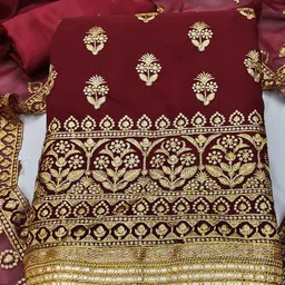 KALINI Embroidered Unstitched Dress Material image 3