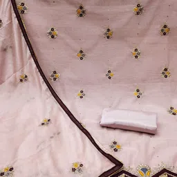 SHADOW & SAINING Ethnic Motifs Embroidered Zari Unstitched Dress Material image 3