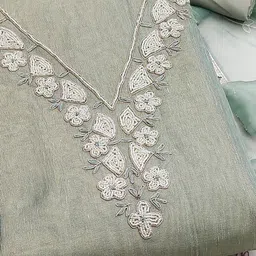 MANVAA Embellished Unstitched Dress Material image 3