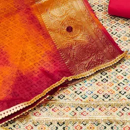 KALINI Printed Unstitched Dress Material image 4