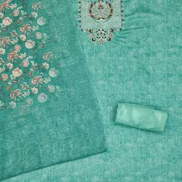 KALINI Ethnic Motifs Embroidered Sequinned Unstitched Dress Material image 3