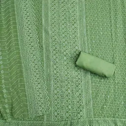 KALINI Embroidered Sequinned Unstitched Dress Material image 4