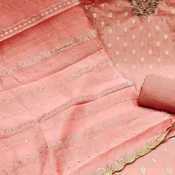 KIMISHA Embellished Unstitched Dress Material image 4