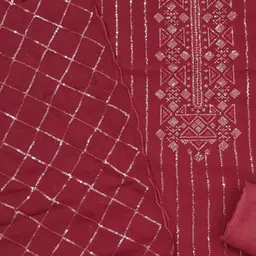 KIMISHA Embellished Unstitched Dress Material image 2