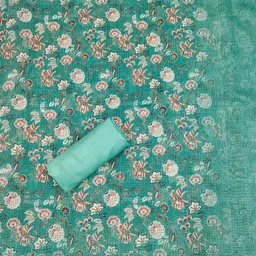 KALINI Ethnic Motifs Embroidered Sequinned Unstitched Dress Material image 4