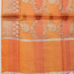 Meena Bazaar Ethnic Motifs Woven Design Zari Chanderi Unstitched Dress Material image 5