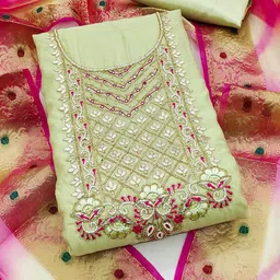 SHADOW & SAINING Embroidered Unstitched Dress Material image 5