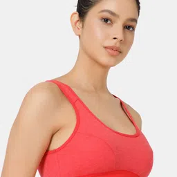 NAIDU HALL Full Coverage Cut And Sew Non Padded Cotton Workout Bra With All Day Comfort image 2