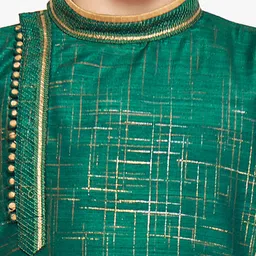 Jeetethnics Boys Green Ethnic Motifs Kurta with Churidar image 2