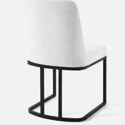 casacraft from pepperfry Dua Velvet Cantilever Chair In Off White & Black Colour image 5