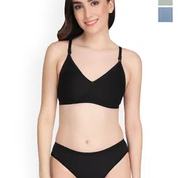 Designer Bugs Pack Of 3 Lightly Padded Bra & Mid-Rise Briefs image 1