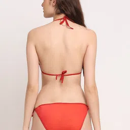 Friskers Women Red Cotton Bikini Lingerie Set image 3