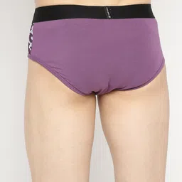 UnderJeans by Spykar Men Purple Solid Basic Brief image 4
