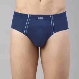 DIXCY SCOTT Men Blue Solid Cotton Basic Briefs image 1