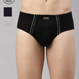 DIXCY SCOTT Men Pack of 3 Solid Cotton  Briefs image 1