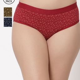 Floret Women Pack Of 3 Assorted Basic Briefs-picture-16