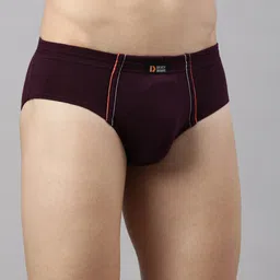 DIXCY SCOTT Men Purple Solid Cotton Basic Brief image 2