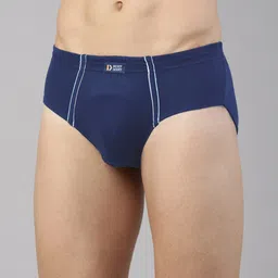 DIXCY SCOTT Men Blue Solid Cotton Basic Briefs image 3