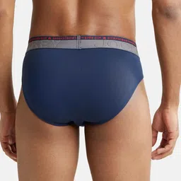 Jockey Men Navy Blue Solid Basic Briefs image 5