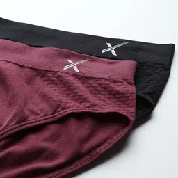 HRX by Hrithik Roshan Women Pack of 2 Solid Mid-Rise Seamless Briefs image 3