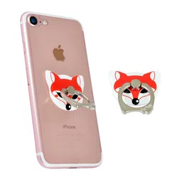 Instabuyz White & Orange Reusable Anti-Theft Rotating Metal Mobile Ring Holder-picture-24