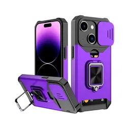 Luxury Kase LK177 Camera Slide Protection Ring Magnetic Kickstand iPhone 13 Back Case-picture-31