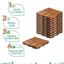Sharpex Brown Solid Wood  Deck Tiles image 4