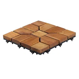 Sharpex Brown Textured Teak Wood Tiles image 2