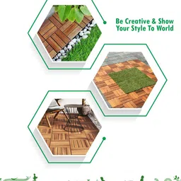 Sharpex Brown Textured Teak Wood Tiles image 4