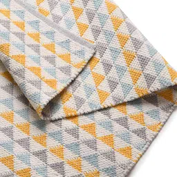 DEMOCRACY HOMES Grey & Yellow Geometric Pattern Reversible Pure Cotton Floor Runner image 5