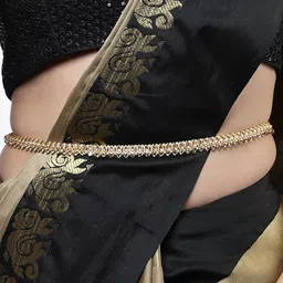 Sanjog Gold-Toned Kundan Studded & Beaded Traditional Kamarbandh image 2