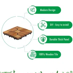 Sharpex Brown Textured Teak Wood Tiles image 5