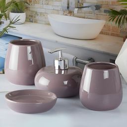 Kookee Purple 4 Pieces Ceramic Bath Accessories Set-picture-28