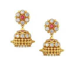 Joyalukkas Girls 22KT Gold Stone Jhumki Earring-picture-21