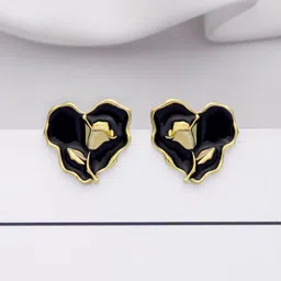 Krelin Gold-Plated Heart Shaped Enamel Stud Earrings-picture-24