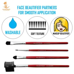 MAJESTIQUE Set of 4 Eye Beautifier Makeup Brushes - Red image 5