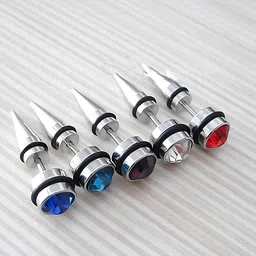 KARISHMA KREATIONS Men Set Of 6 Silver-Plated Stone-Studded Studs Earrings-picture-53