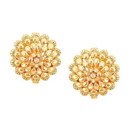 Vighnaharta Set Of 2 Gold-Plated Floral Studs Earrings-picture-46