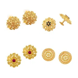 Vighnaharta Gold-Toned Floral Studs Earrings-picture-16