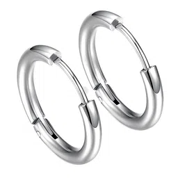 KARISHMA KREATIONS Unisex Stainless Silver-Plated Steel Contemporary Hoop Earrings-picture-22